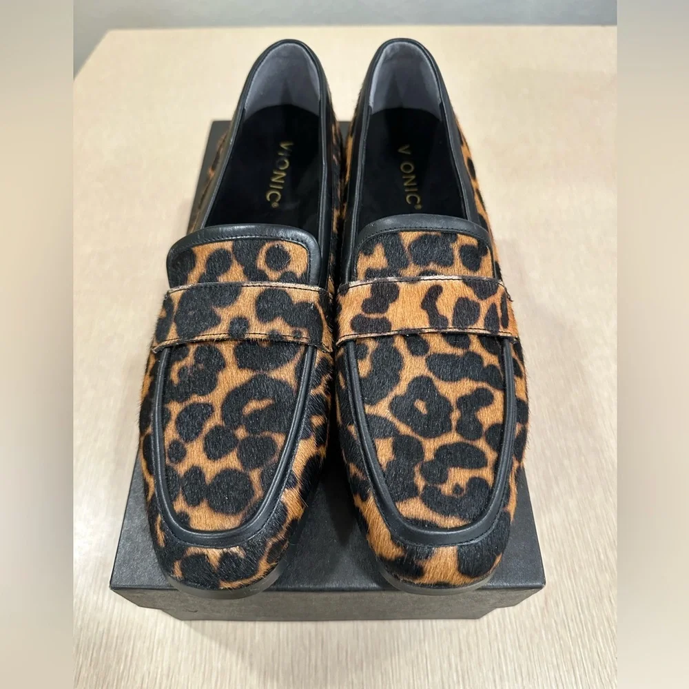 Vionic Sellah Womens Leopard Print Calf Hair Slip On Loafers 8.5 NEW - Picture 2 of 7